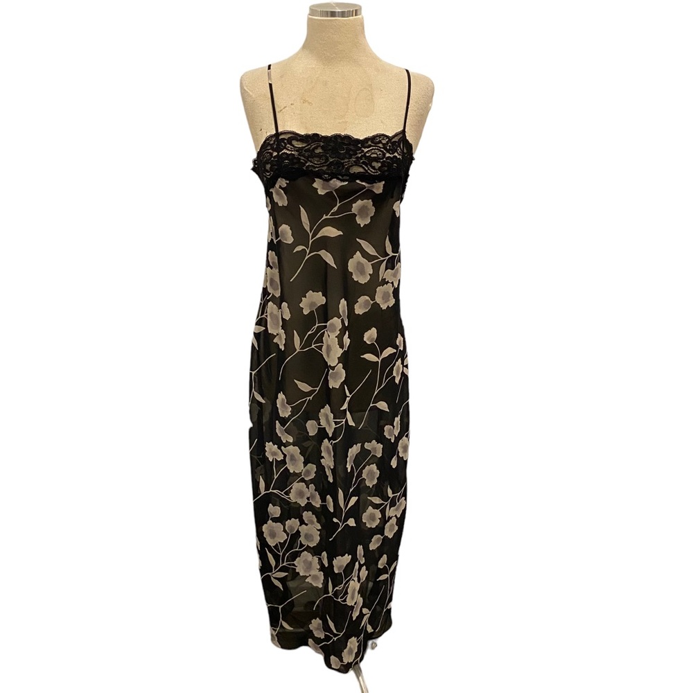 Lace Satin Slip Chemise Nightgown By International Concepts